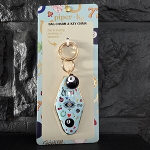 Piper K Blue Bag Charm & Key Chain